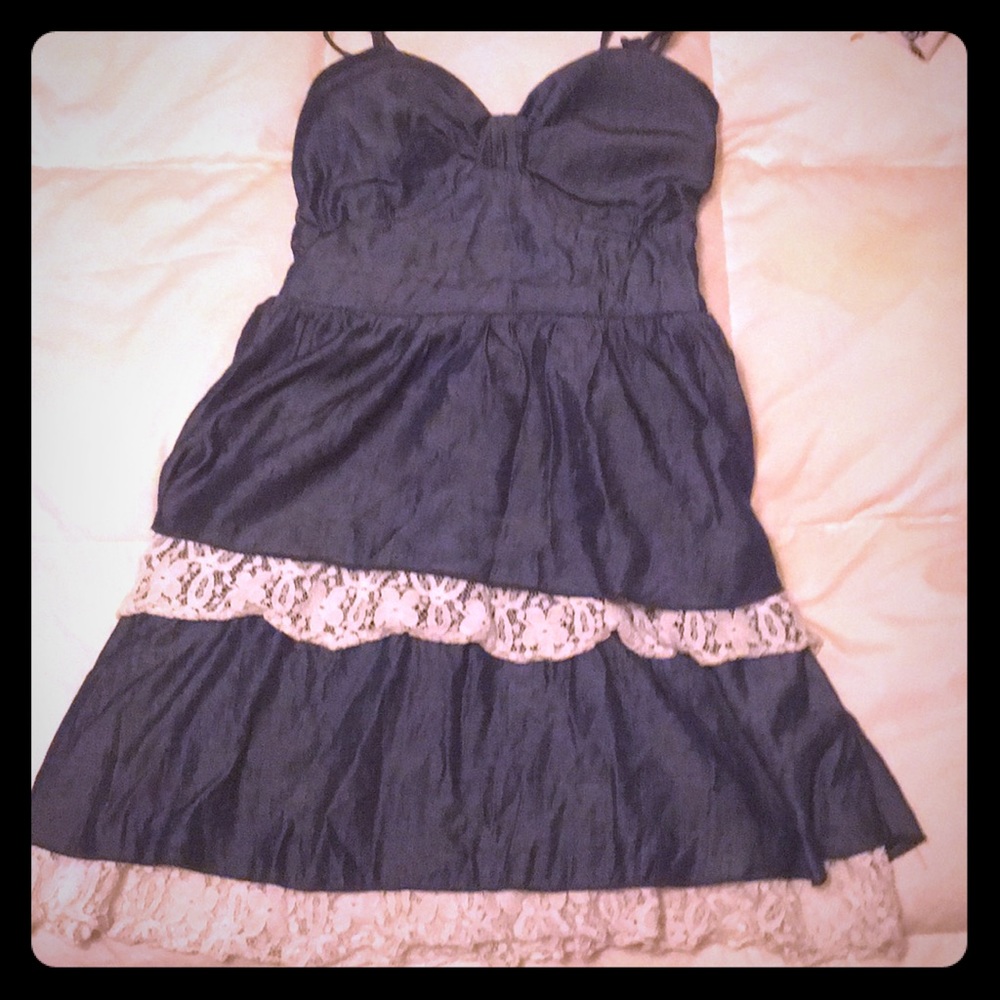 Denim blue/lace Babydoll top WOMENS SMALL